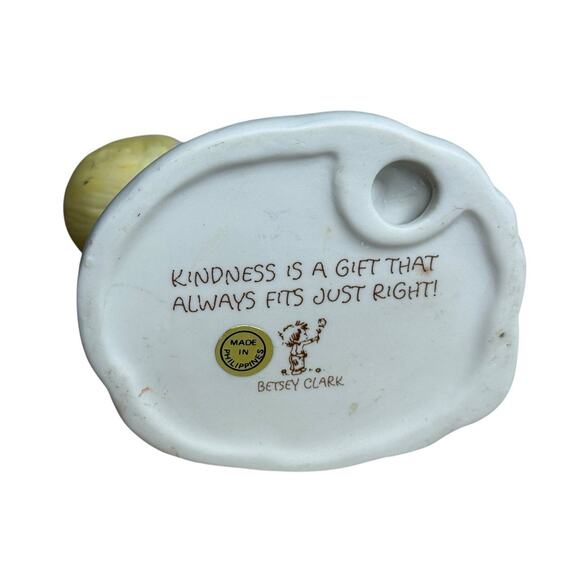 VTG 80s BETSEY CLARK Christmas Porcelain Figurine Snowman Kindness Collectible - Picture 7 of 7